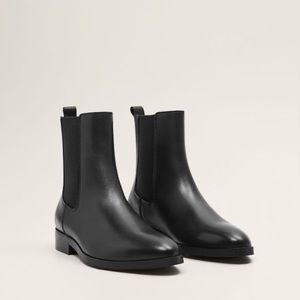 mango leather chelsea ankle boots
